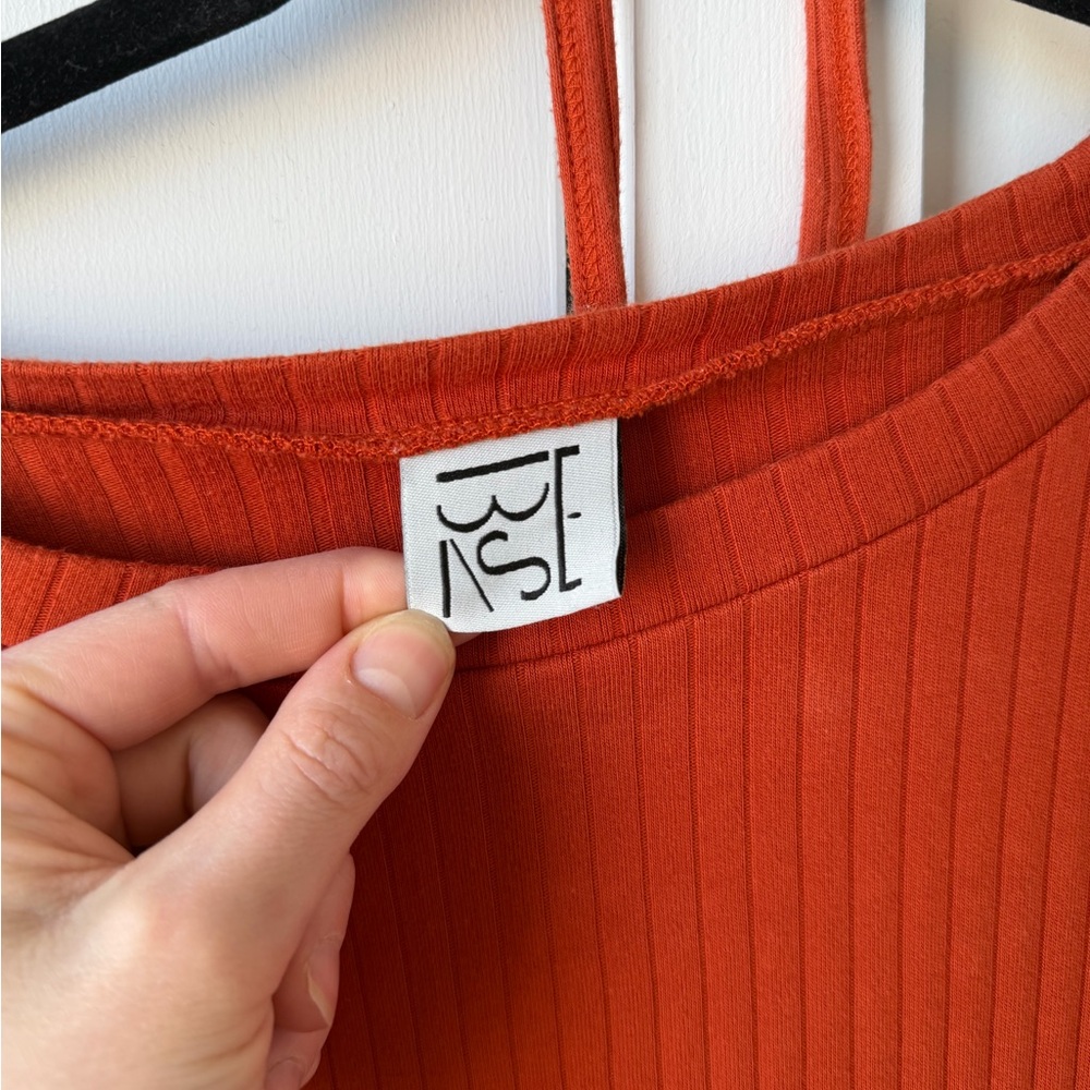 Baserange: Orange Ribbed Top - Picture 2 of 4